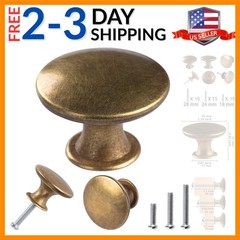 15 Pack Delicate Design Round Antique Brass Kitchen Cabinet Knobs Cupboard Do…