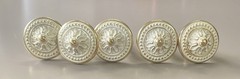 Set Of 5 VTG Mcm Queen Anne Ornate Brass Cabinet Knob 1.5″ D 1.25″ D #4121