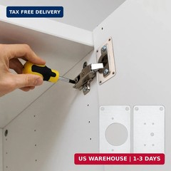 16Pcs Cabinet Hinges Repair Plates, Cabinet Doors Hinge Repair Kit Stainless Ste
