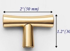 5 T Handles Gold In Color, 2 Screw Sizes 5 Handles With Screws Heavy {50}
