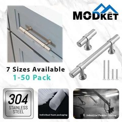 Brushed Nickel Modern Cabinet Handles Bar Pulls Kitchen Hardware Stainless Steel