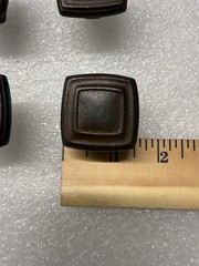 6 Belwith Grandville 1-1/2” Square Cabinet Knobs Red Bronze Cast Iron (17