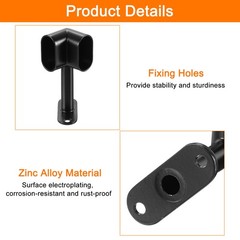 2Pack 1.22×0.63″ Closet Rod Support Bracket Rod Holder for Wardrobe Black