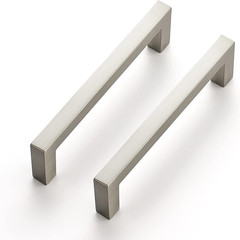 Brushed Nickel Square Solid Cabinet Handles, 3 Inch, 30 Pack | Slim Square Bar D