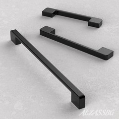 Alzassbg Matt Black Cabinet Pulls and Handles 10 Pack, AL3055MB