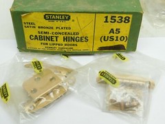 4 PACK STANLEY USA Semi Concealed Lipped Kitchen Bath Cabinet Door Hinge ES