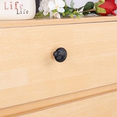Black Cabinet Knobs Pack, Single Hold 1-2/5″Dia Round Knobs for 4 Matte Black
