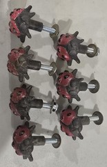 Antique Lady Bug Cast Iron Metal Drawer Pull Handle Cabinet Door Knobs Set of 7