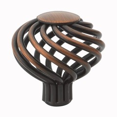 GlideRite 1-1/2″ Round Birdcage Cabinet Knob – Rustic Bronze 3072-ORB-1