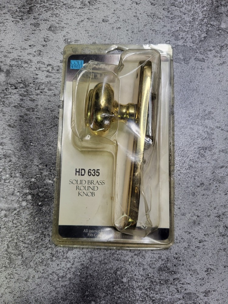 New Vintage Cole Sewell HD 635 Solid Brass Round Knob Made In Italy