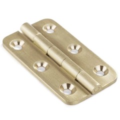 4 PCS Brushed Solid Brass Butt Hinges 2 Inch for Cabinet Doors Trunk