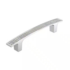 Vence Collection 3 3/4 In. (96 Mm) Modern Chrome and Crystal Cabinet Bar Pull