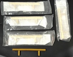 Modern Gold Brass Cabinet Drawer Door Pull Handle 5 7/8 ” 4.5″ hole to hole