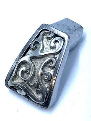 Vicenza Designs Liscio Hand Crafted Finger Pull Knob Vintage Pewter & Nickel