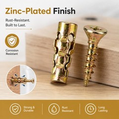 6×14mm Short Expansion Screw Set for Cabinet Hinge & Stripped Restoration-30/60X