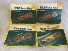 Lot Of 4 Brainerd Solid Brass Cabinet Hasp Hook Lock Screws NEW 840XC