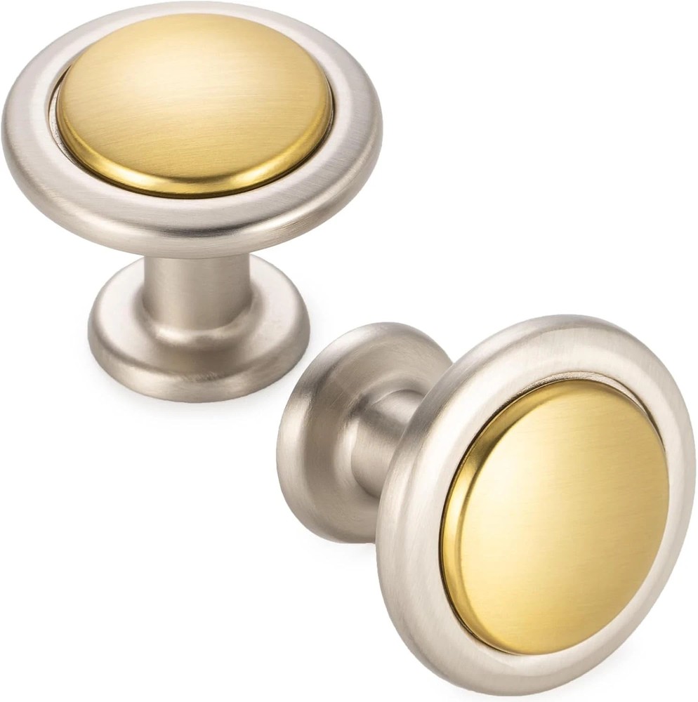 10 Pack Gold and Nickel Kitchen Cabinet Knobs Brushed Gold and Silver Drawer Kno