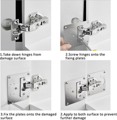20 Set Hinge Mounting Plate Fix Stainless Steel Door Panels for Reinforcement of
