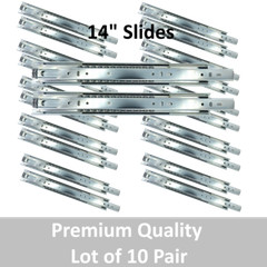 14″- HD Drawer Slides – Ball Bearing Full Ext PremiumQuality – OEM {10 PAIRS}