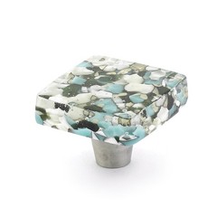Schaub and Company 34 Ice 1-1/2″ Modern Designer Glass Square – Green