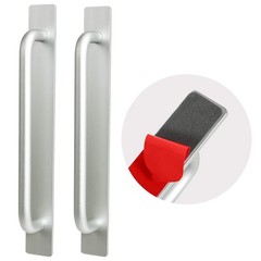 2PCS Self-Stick Instant Cabinet Drawer Handles Pulls Aluminum Alloy Silver Small