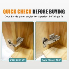 HBL’ 2 Pack 90° Blind Corner Cabinet Hinge, Pie Cut Kitchen Silver
