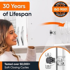 Concealed Hidden Hinges – Slow Self-Closing, Stainless Steel