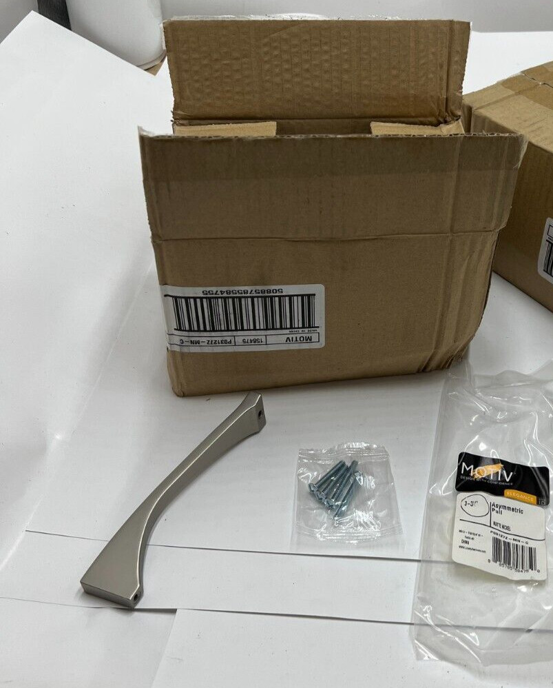 Box of 25-Liberty Hardware 3-3/4″ Asymmetric Pull Matte Nickel P03127Z-MN-C