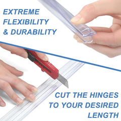 1 Pack Living Hinge for Golf Cart Windshield Piano Drum Shield Cuttable Clear PV