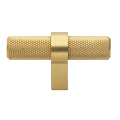 GlideRite 2-1/4″ Steel Knurled Euro Cabinet T-Knob Brass Gold – 8002-T-BG-1