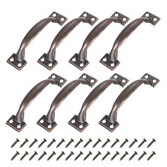 8pcs 4 Inches Gate Handle with Screw for Kitchen Closet Door Red Bronze