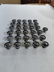 LOT OF 31 PEWTER FLORAL DESIGN DRAWER PULL KBC2004-52247 1 1/8″ OD