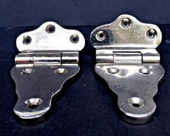 Chrome Plated Offset Decorative Hinges, 3⅝” L X 2⅛” w Solid Brass, PAIR (2ea)