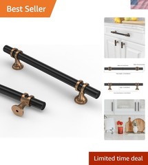 Stylish 10 Pack 5 Inch Cabinet Pulls in Matte Black and Bronze – Durable Design