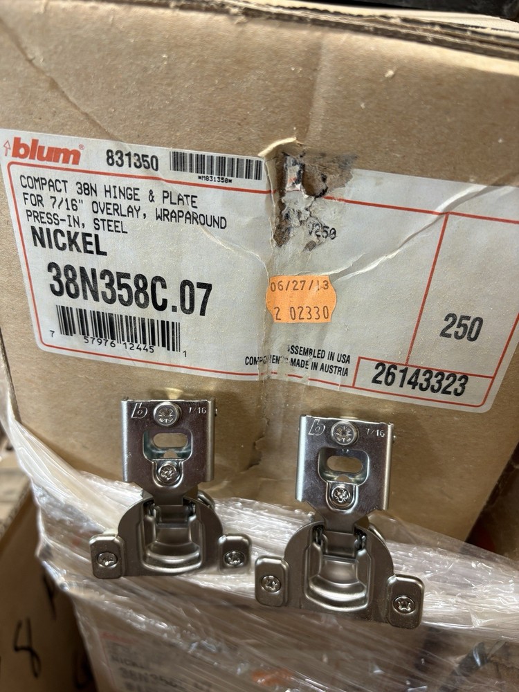 Blum 38N358C.07 Compact 7/16 Inch Overlay Self-Close Face Frame Pair (qty 2)