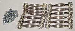 Lot of 13 Cabinet Handles Sea Shell 4.5″ Nickel Silver color