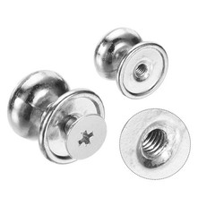 50 Pcs M3*5 Mini Round Knobs, 12mm Small Drawer Pulls, Silver