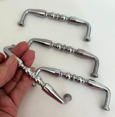 BUY 4-32 Silver Chrome Metal 4.5″ Cabinet Cupboard DOUBLE BEAD BAR PULLS Handles