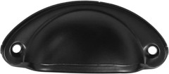 12 Pack Drawer Cup Pulls 2.5 Inch Hole Centers, Black Pull Handles | Cabinet Pul