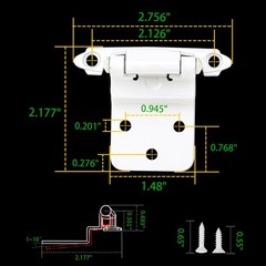 50 Pack 25 Pairs 3/8″ Inset Cabinet Door Hinges – 50 Pack, White