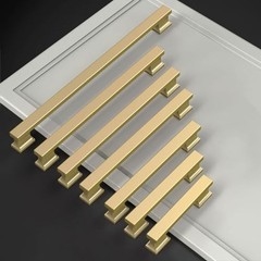 Pack Cabinet Pulls 5″ | Kitchen Cabinet Handles 5″ hole center 10 Brushed Gold