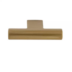5-Pack Vail 2 In. (51 Mm) Modern Satin Brass T-Shaped Cabinet Knob