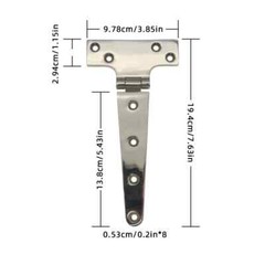 Heavy Duty 304 Stainless Steel Polished Door Boat Hinge T-Hinge Industry Hinge