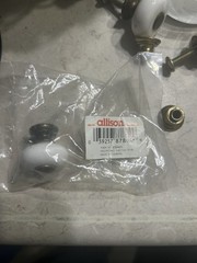 White 1″ Porcelain Knob with Antique Brass Base and Button Stem Lot Of 4
