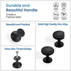 CHIVS 10 Pack Modern Single Hole Cabinet Knob Matte Black Round Kitchen Cabin…