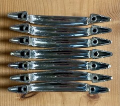 RARE Lot of 10 Vintage National Lock Cab Pulls Drawer Handles 4.5 inch + Screws