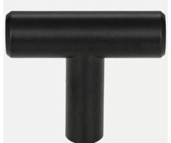 10 NEW Elements “Naples” T-Shaped Matte Black Cabinet Knobs – 1-9/16 Inches