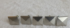 Set of 5 of Squarish Modern look Silver 1-1/8 in Cabinet or Drawer Knobs
