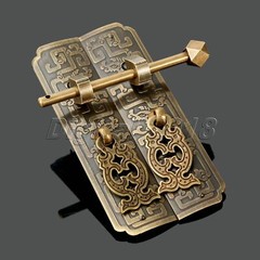 Antique Chinese Classical Cabinet Lock Latch Door Furniture Hardware Pull Handle