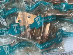 Vintage Washington Line Cabinet Hardware Hinges Copper Plated 9 Pair